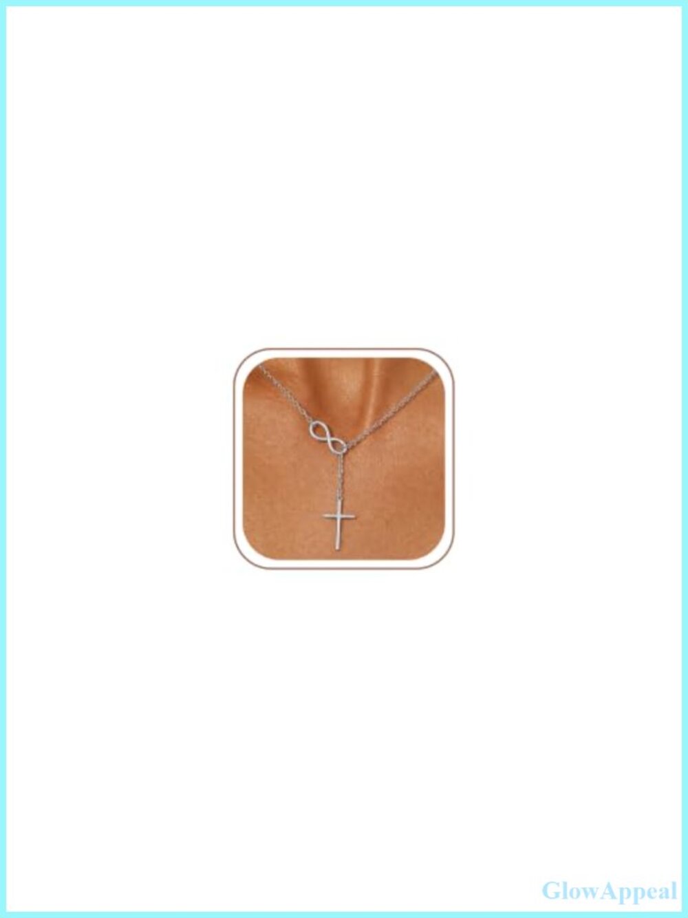 S925 Sterling Silver Infinity Cross Pendant Necklace